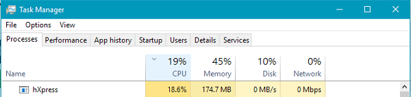 TaskManagerShowingHXpress